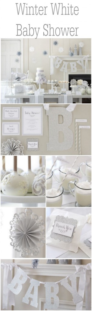 Ideas for an all white winter baby shower