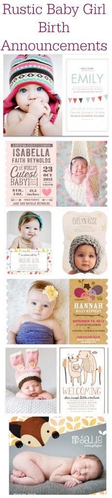 Birth Announcements Rustic Style For Girls