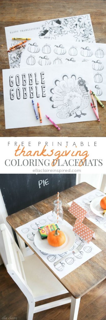 The Best Kids Thanksgiving Placemats