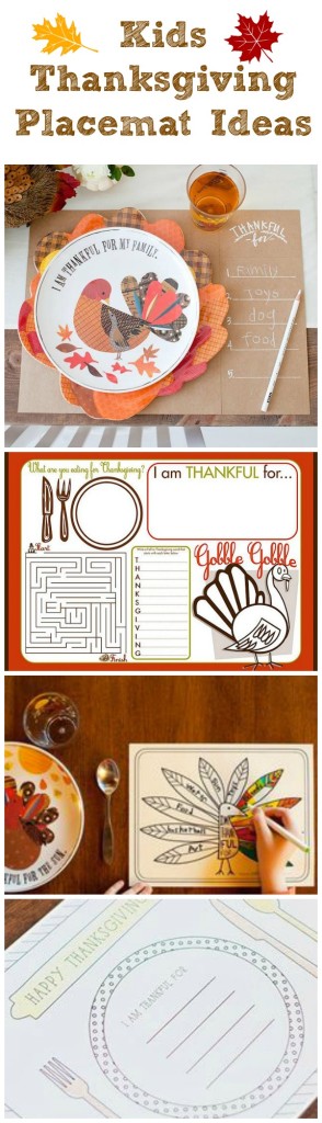 Kids Thanksgiving Placemat Ideas