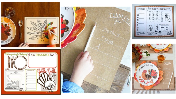 The Best Kids Thanksgiving Placemats