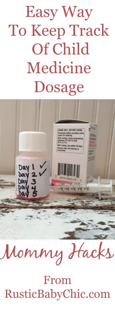 See the quick and easy way to remember you have given the right dosage for you child's medicine - Mommy Hack from RusticBabyChic.com